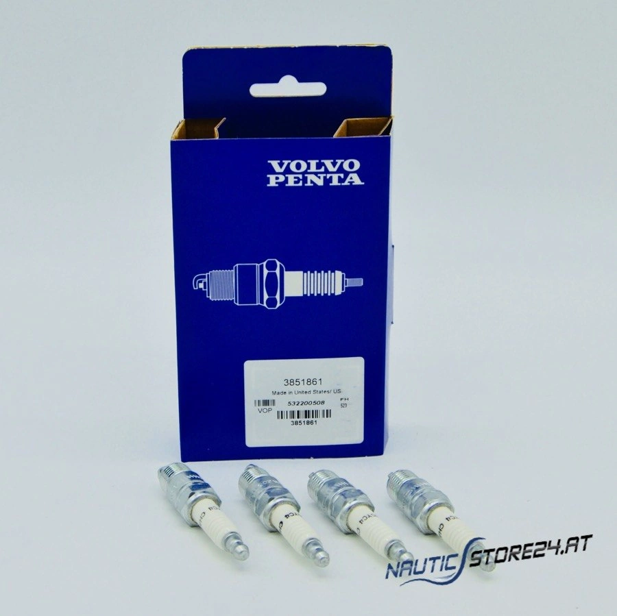 Volvo Penta Spark Plug Set (4 pieces) for V8, 7.4, 8.2, 5.8, 5.7, 5.0 (3851861)