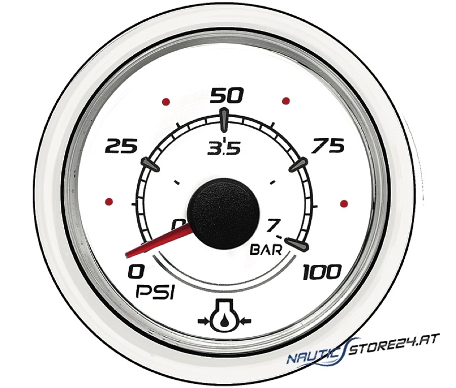 Mercury/Quicksilver Oil Pressure Gauge White (79-8M0052869)