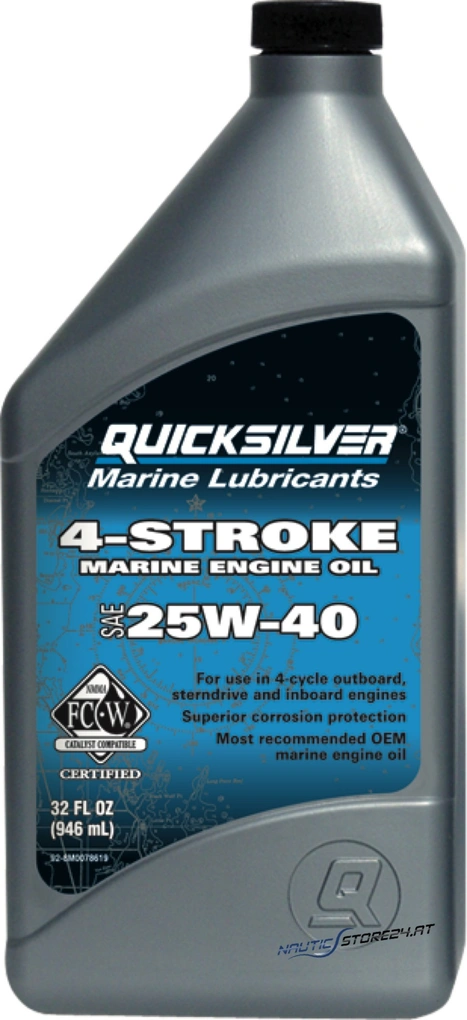 Mercury(8M0206953) /Quicksilver Engine Oil 25W-40 4-Stroke Mineral 1L (92-8M0086223)