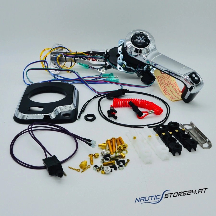 Seastar Xtreme Switch Box Side Mount Chrome With Engine Cut Off Switch, Trim And Tilt; Remote control with trim and tilt, side mounting, universal