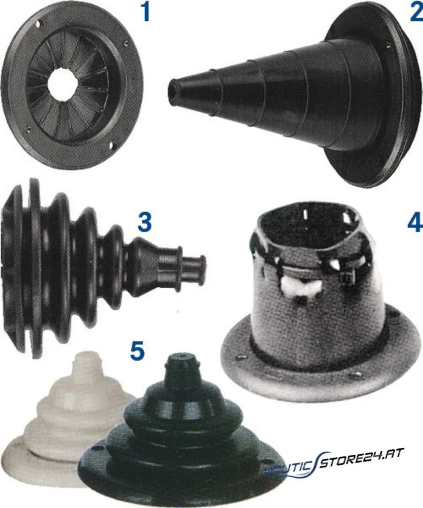 Injection Box Feedthrough | Design: with PVC inner part (1), colour black, nozzle Ø 68mm