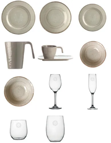 Boat tableware Bali set of 6 plates flat