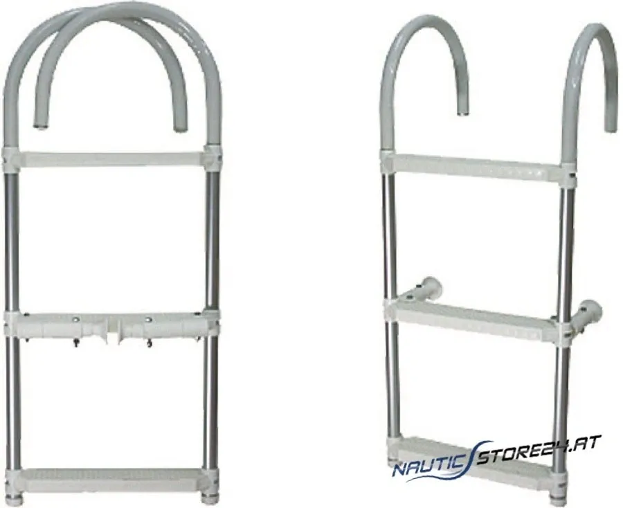 Aluminium bathing ladder with arch - various designs | Version : 5-stage, elbow Ø 180mm
