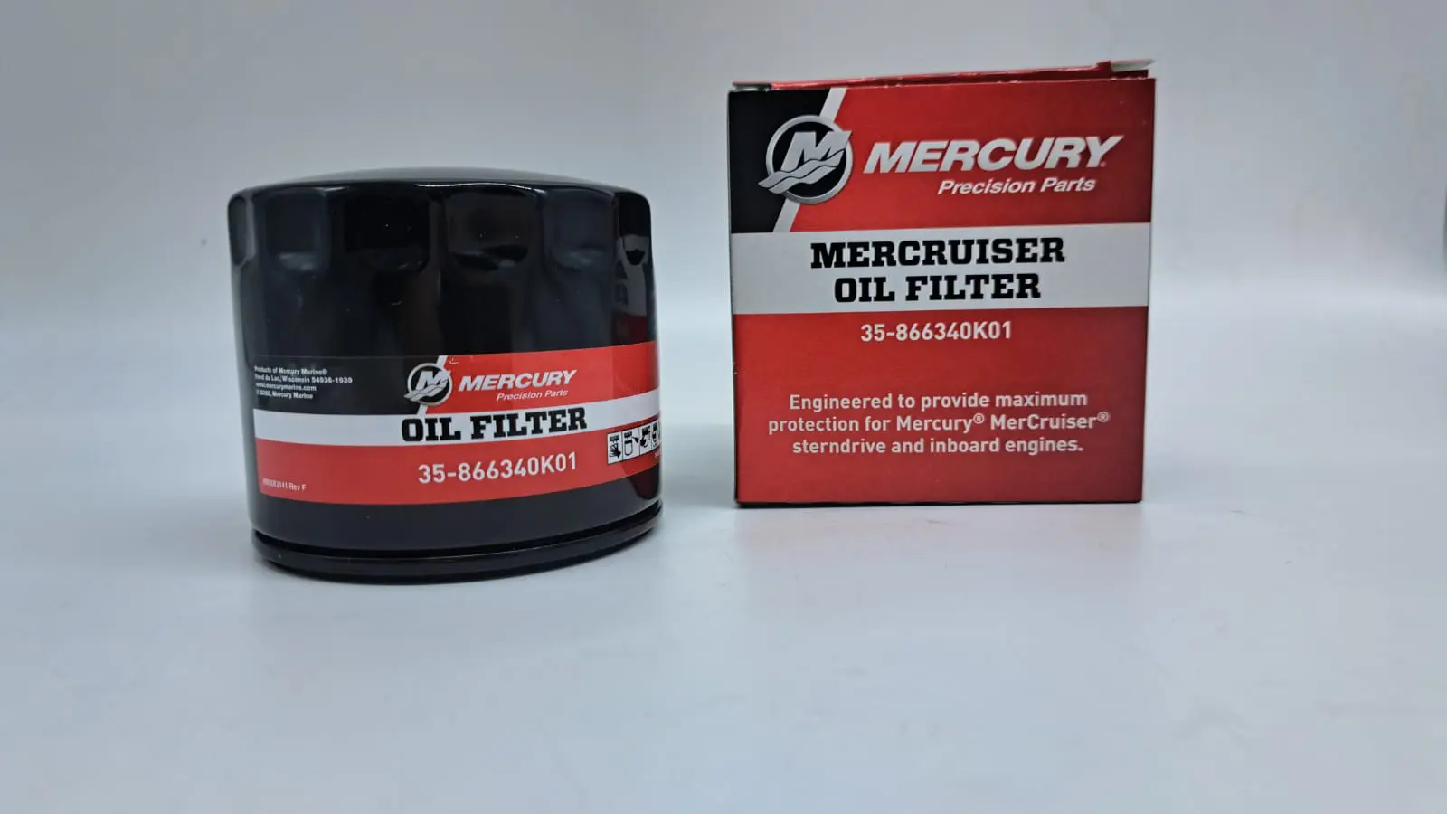 Mercury/Quicksilver Oil Filter for Mercruiser R4/R6/V6/V8 866340K01 (35-866340Q03)